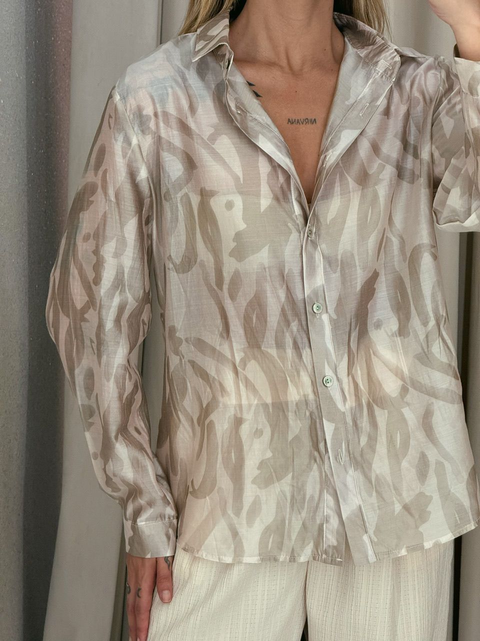 CAMISA ISADORA ESTAMPADA NUDE
