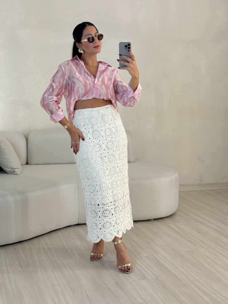 CAMISA ISADORA ESTAMPADA ROSA