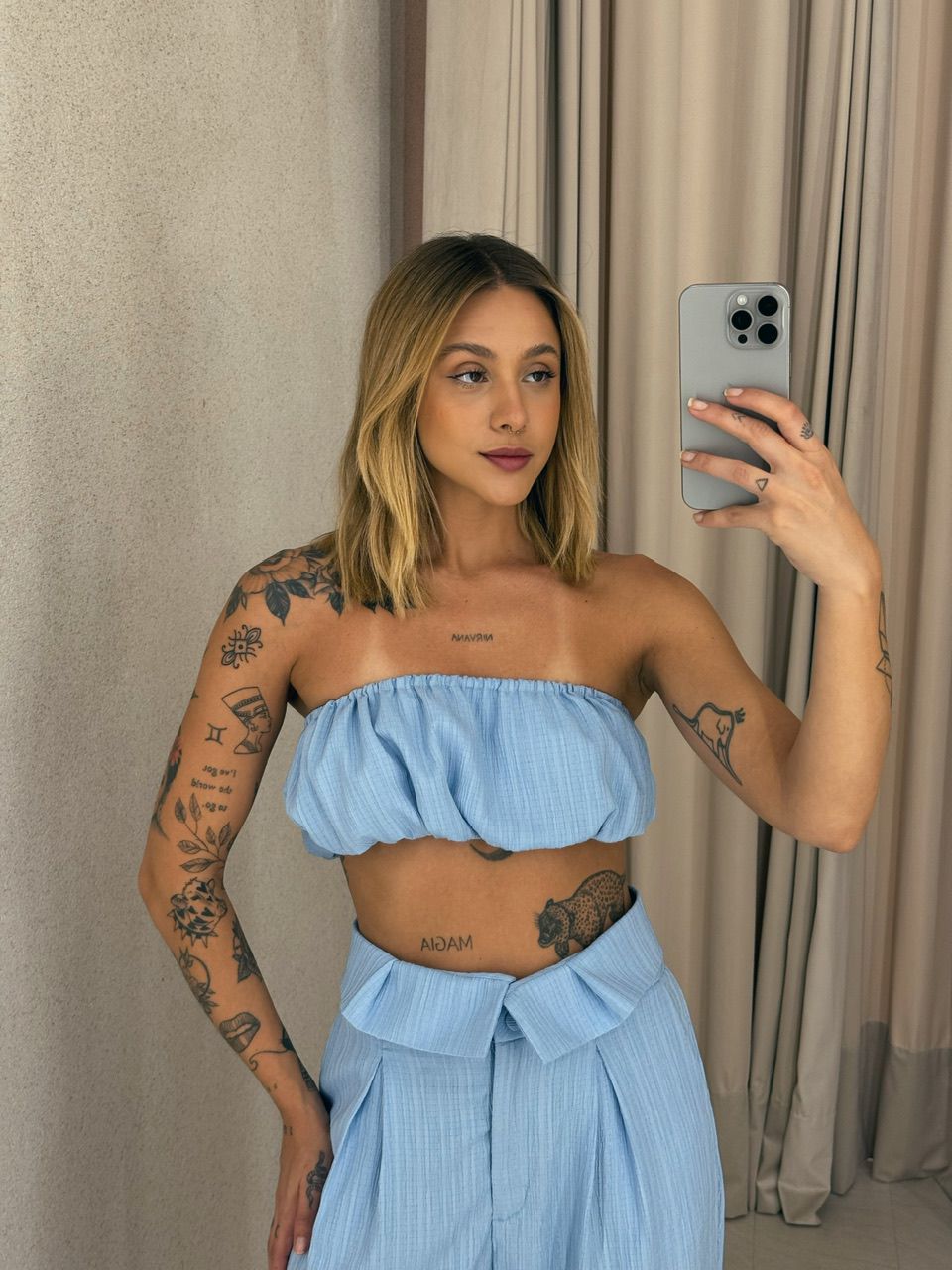 TOP FAIXA CF VIVI BABY BLUE - 0055610365 - CAROLLA FERRARO