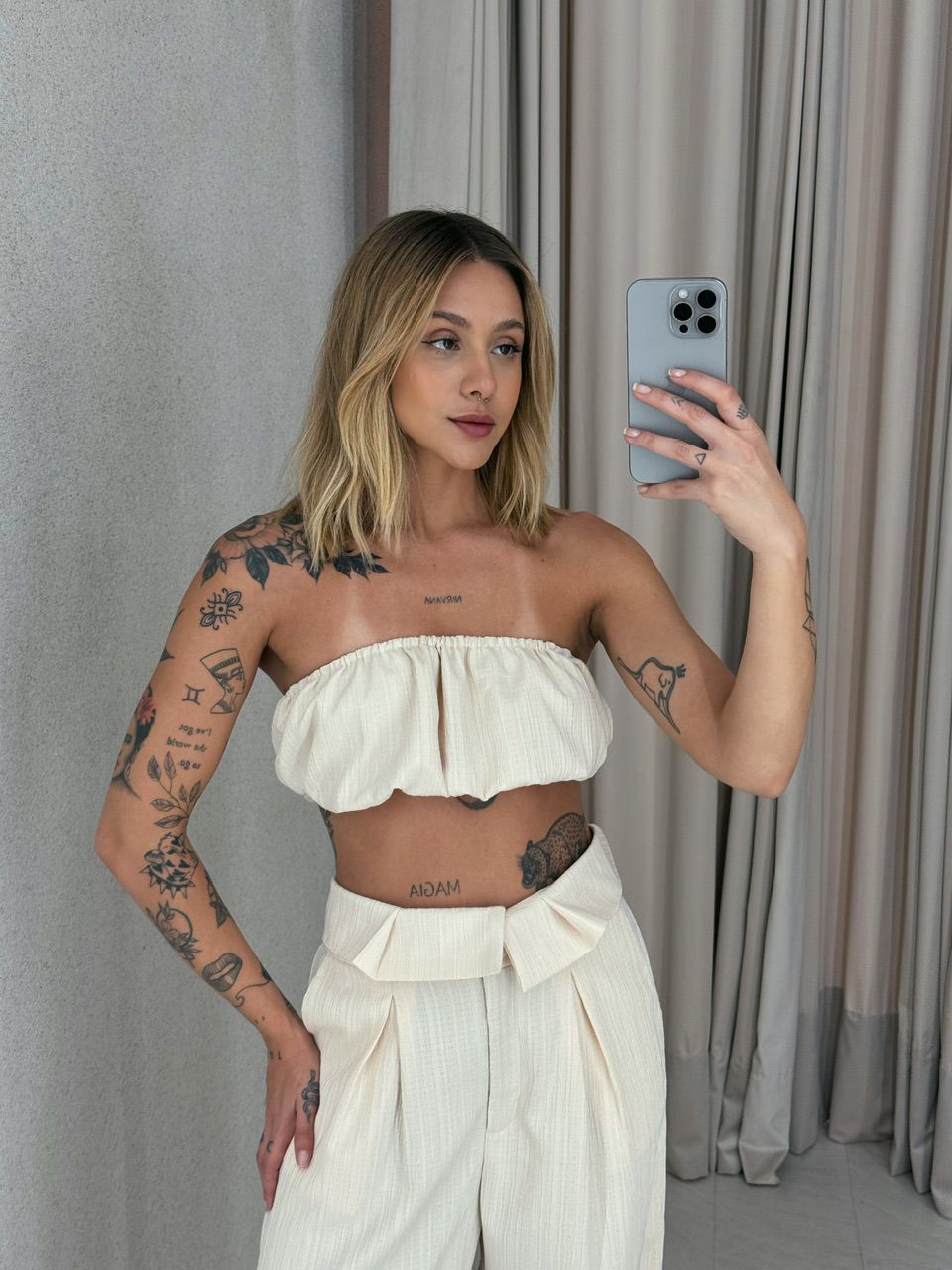 TOP FAIXA CF VIVI MARFIM - 0055610056 - CAROLLA FERRARO