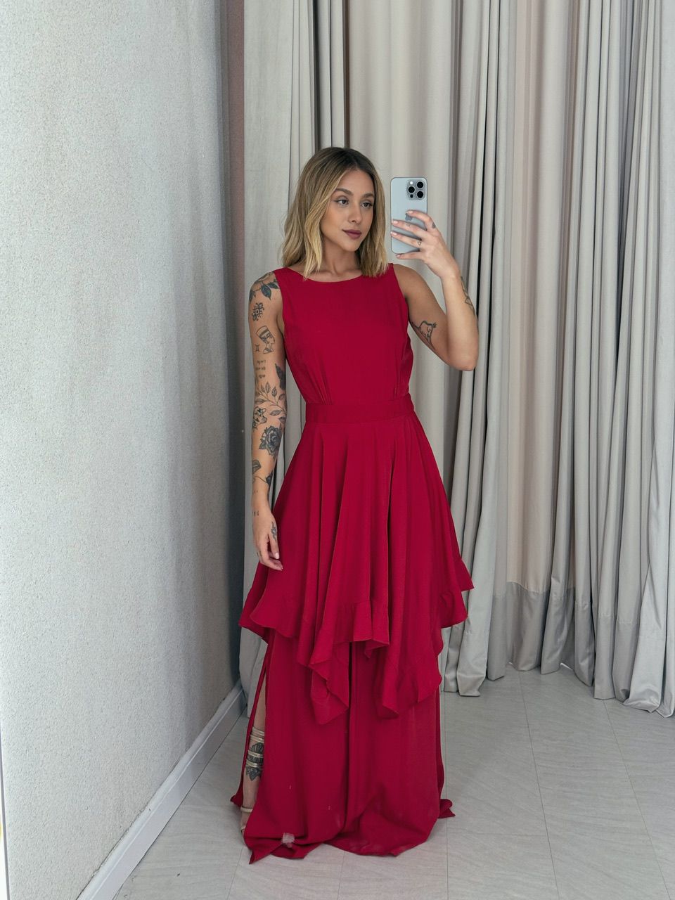 VESTIDO BELLA LONGO vermelho