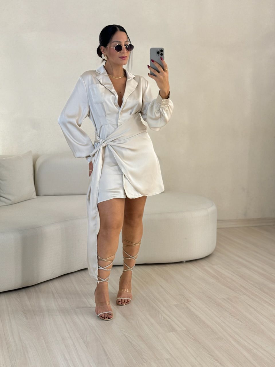 VESTIDO RAFAELA ACETINADO Marfim