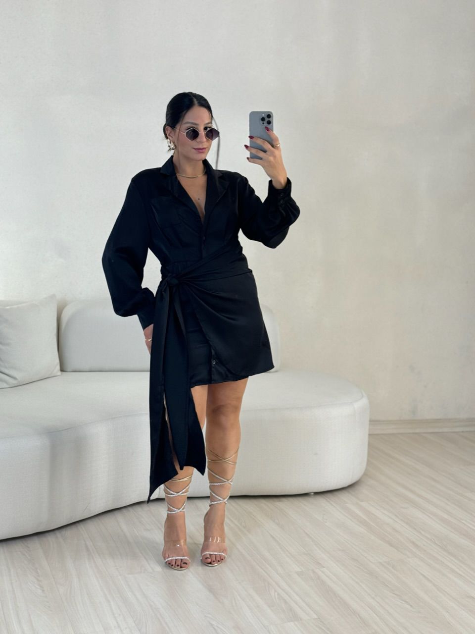 VESTIDO RAFAELA ACETINADO preto