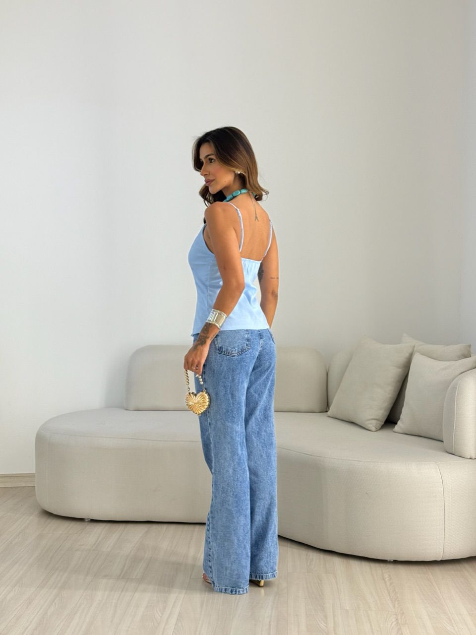 BLUSA VALÉRIA BOTÕES AZUL