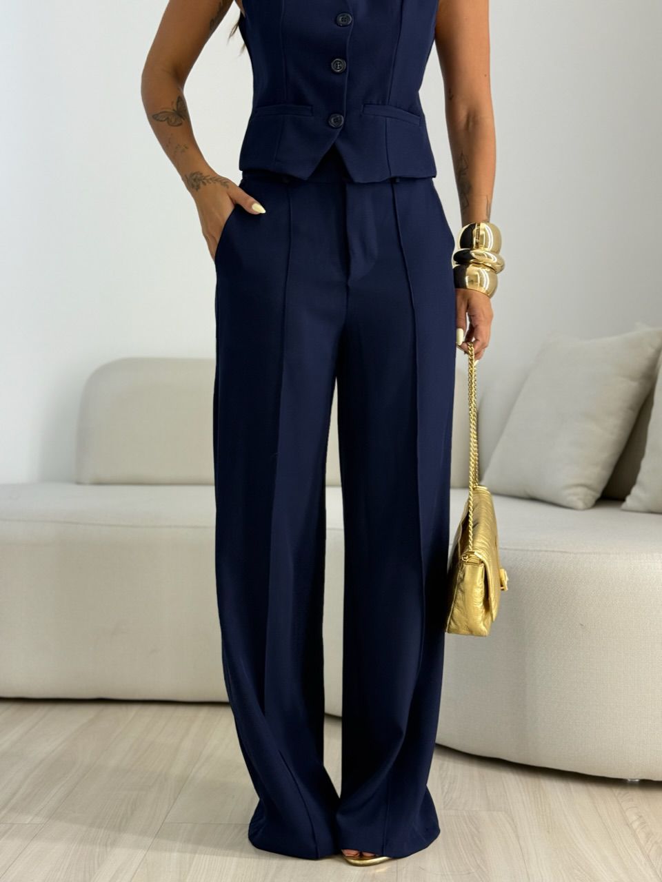 CONJUNTO ALICIA 02 COLETE MARINHO