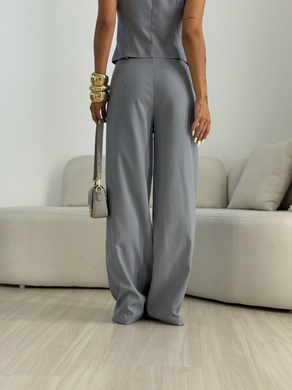 CONJUNTO ALICIA 02 COLETE CINZA