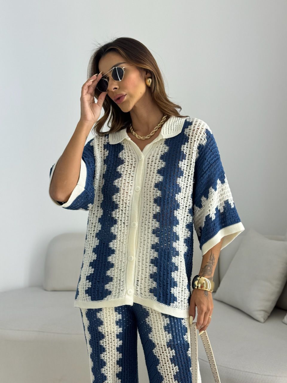 CONJUNTO AVA CROCHÊ AZUL