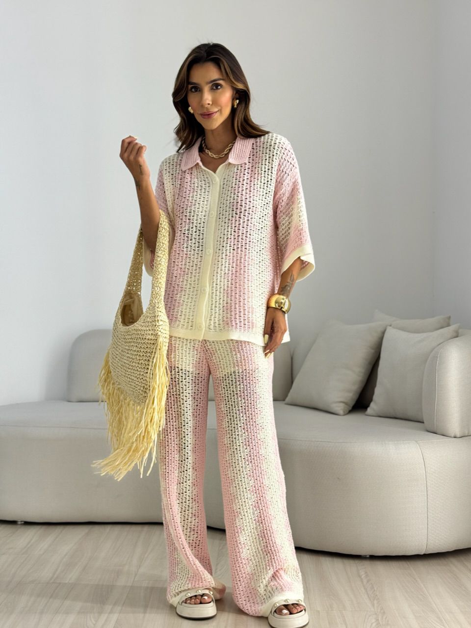 CONJUNTO AVA CROCHÊ ROSA - 0068920031 - CAROLLA FERRARO