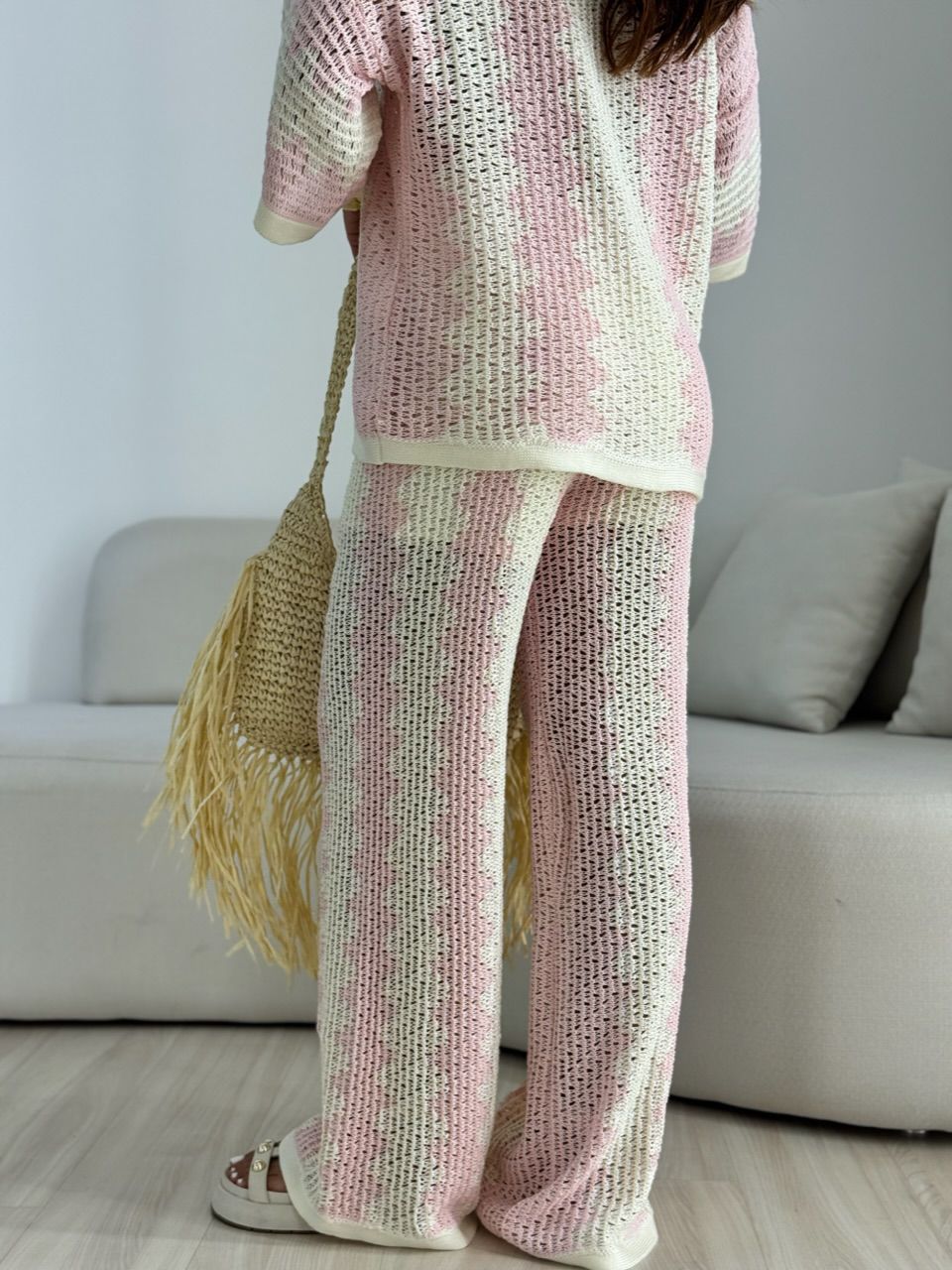 CONJUNTO AVA CROCHÊ ROSA