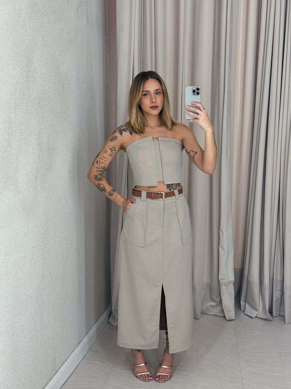 CONJUNTO ARIEL SAIA NUDE - 0057130049 - CAROLLA FERRARO