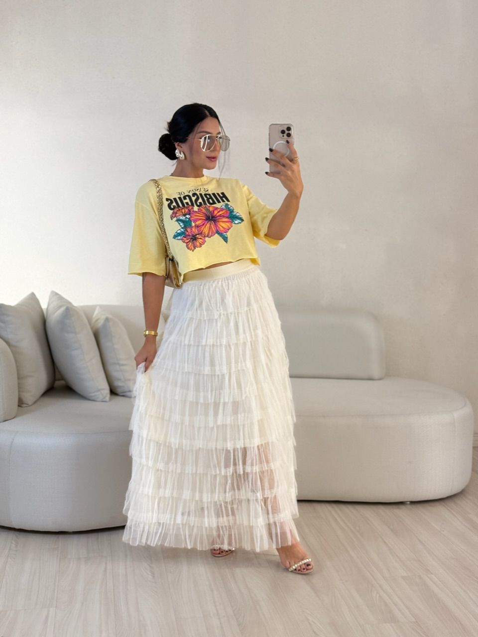CROPPED HIBISCUS AMARELO