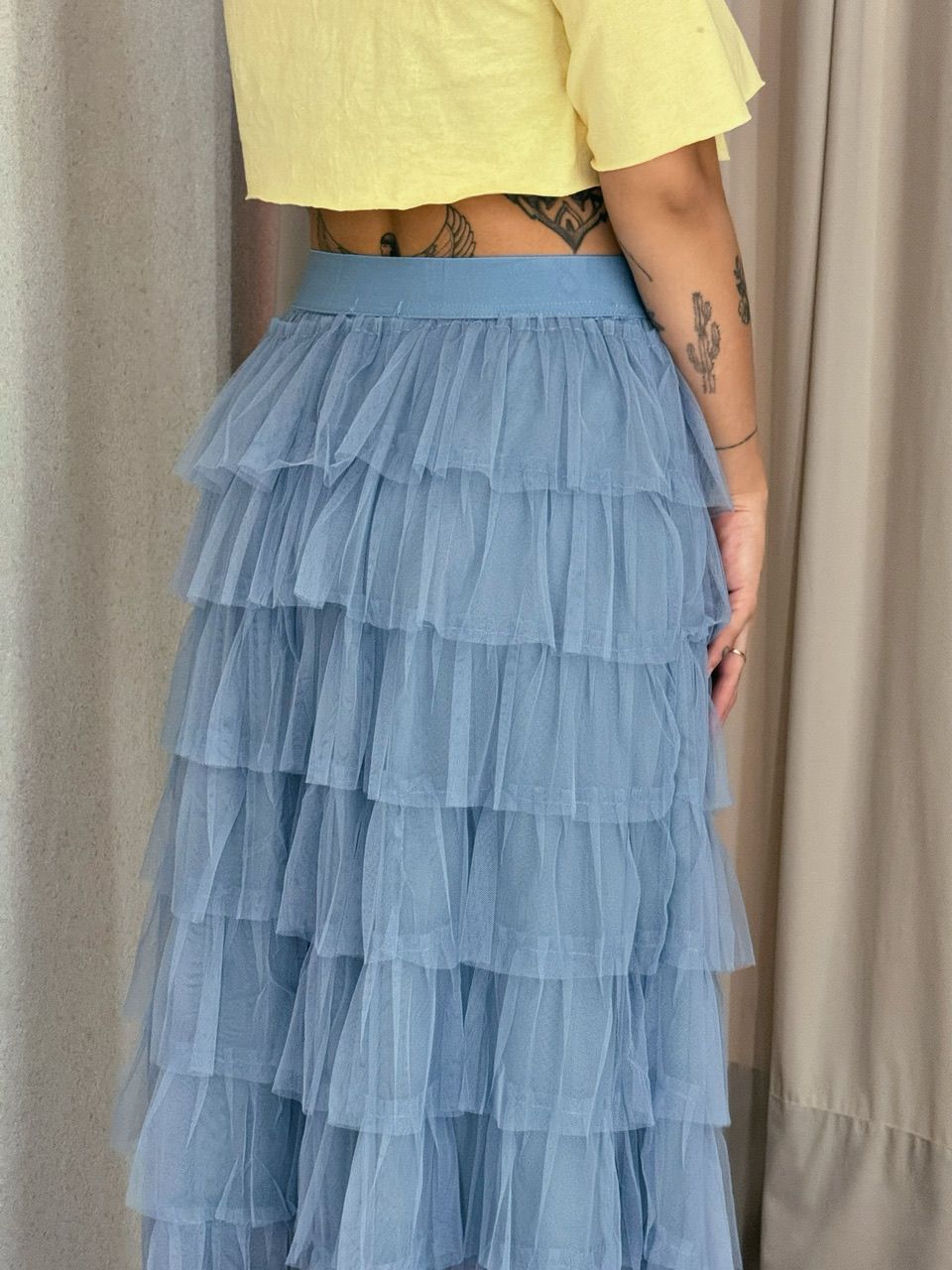SAIA LILIAN CAMADAS TULE AZUL