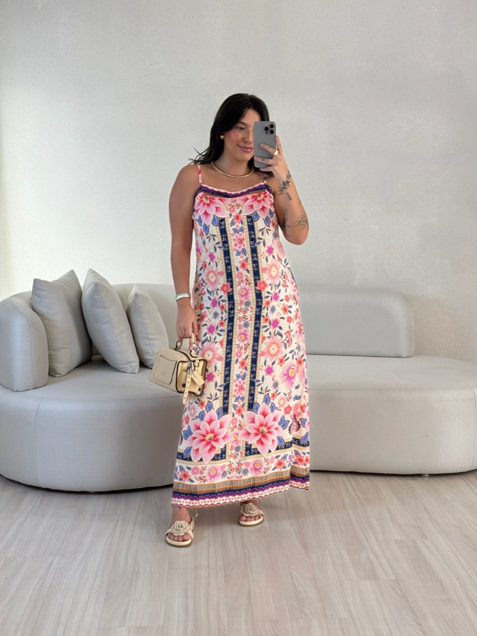 VESTIDO VIOLETA ALÇA OFF/ROSA