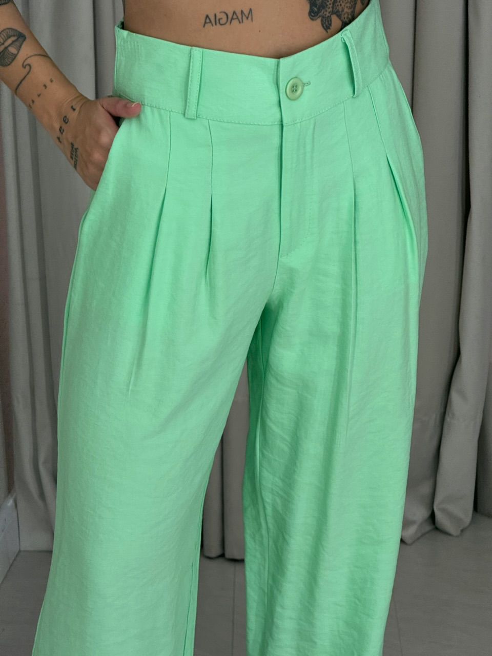 CONJUNTO CHARLENE BLUSA BOTÕES VERDE