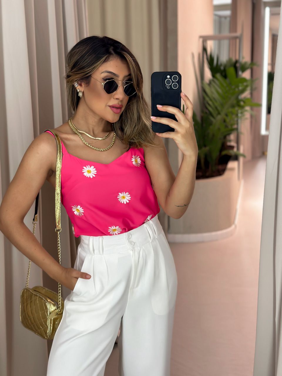 BLUSA MARGARIDA ALÇA PINK - 0047400037 - CAROLLA FERRARO
