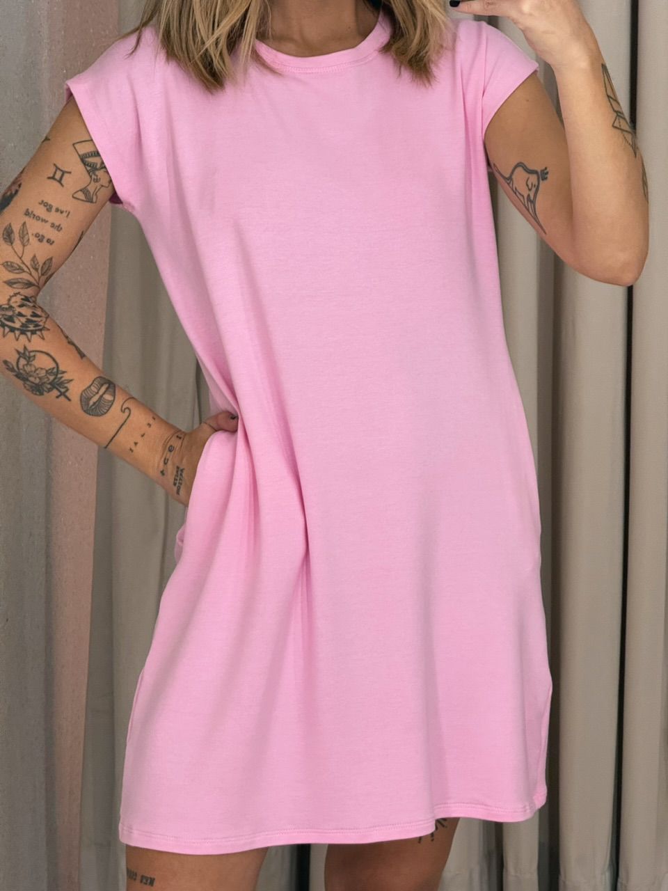 VESTIDO MARIA HELENA CURTO Rosa