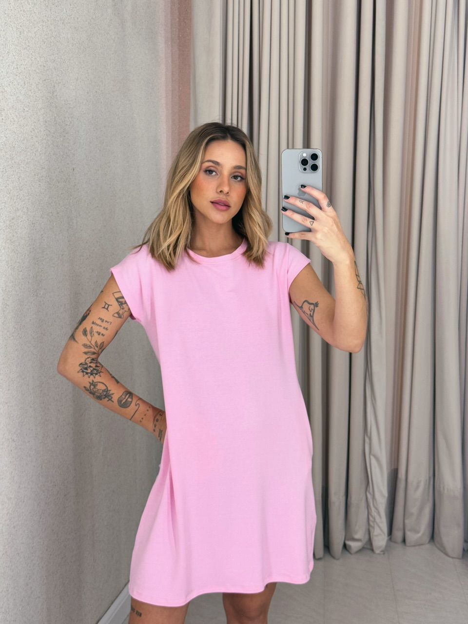 VESTIDO MARIA HELENA CURTO Rosa