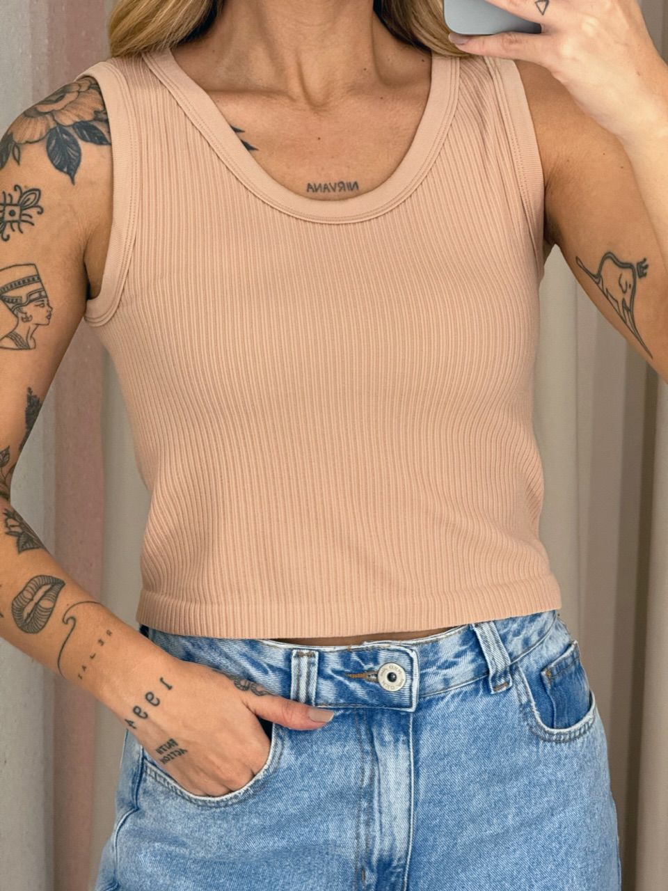 BLUSA CLARICE CANELADA NUDE