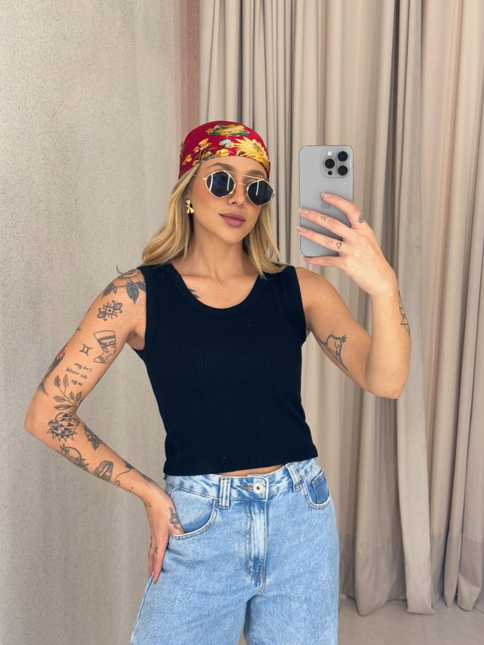 BLUSA CLARICE CANELADA PRETA