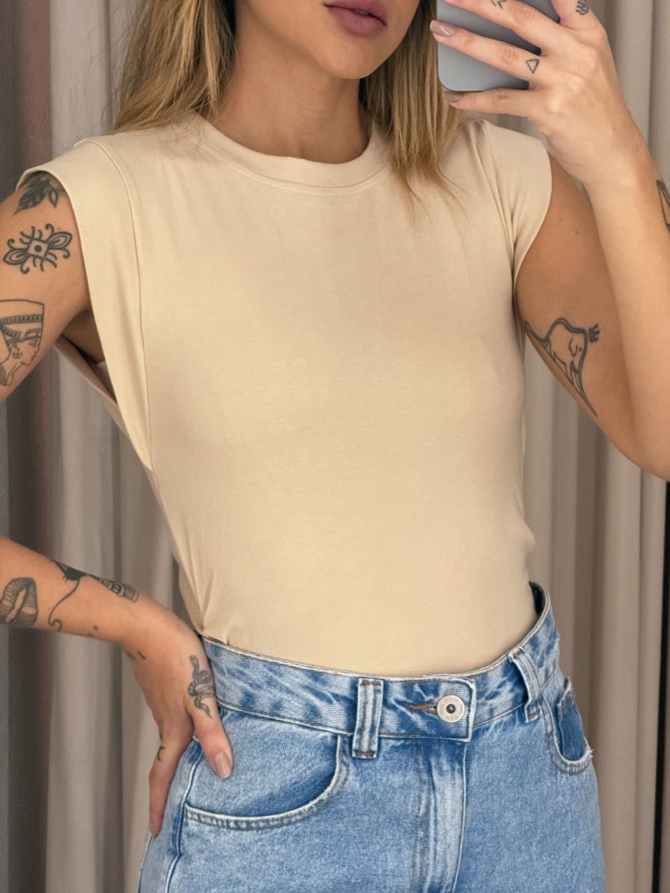 BLUSA LUCY FRANZIDA AREIA