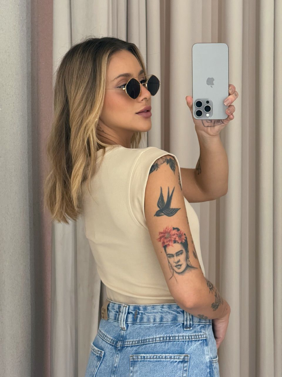 BLUSA LUCY FRANZIDA AREIA