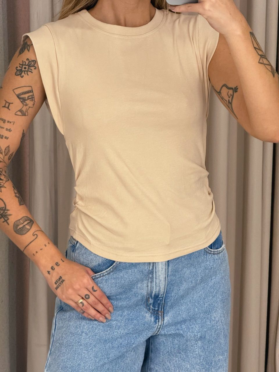BLUSA LUCY FRANZIDA AREIA