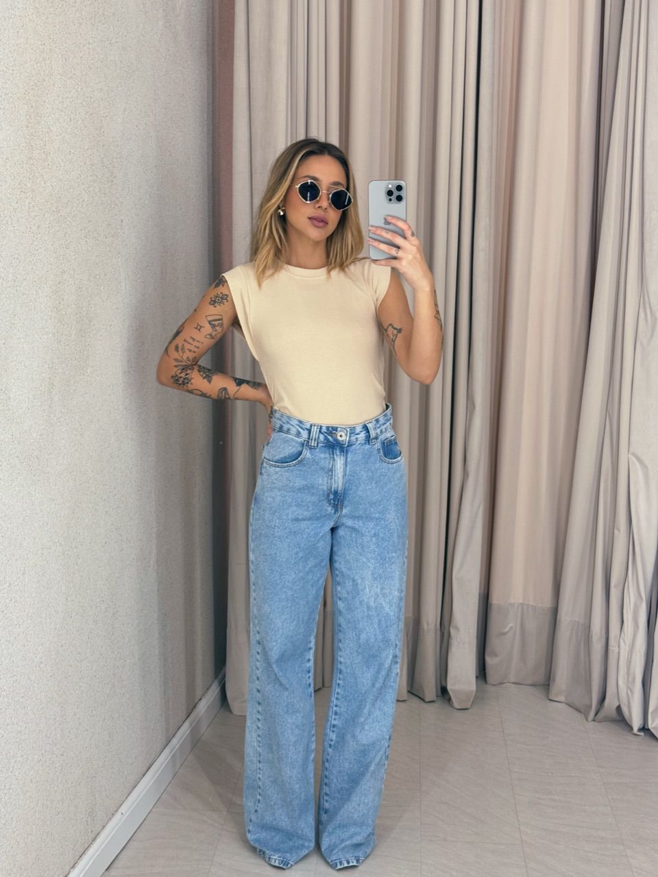 BLUSA LUCY FRANZIDA AREIA
