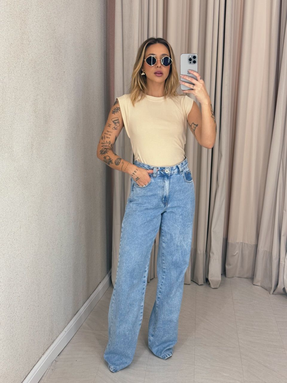 BLUSA LUCY FRANZIDA AREIA
