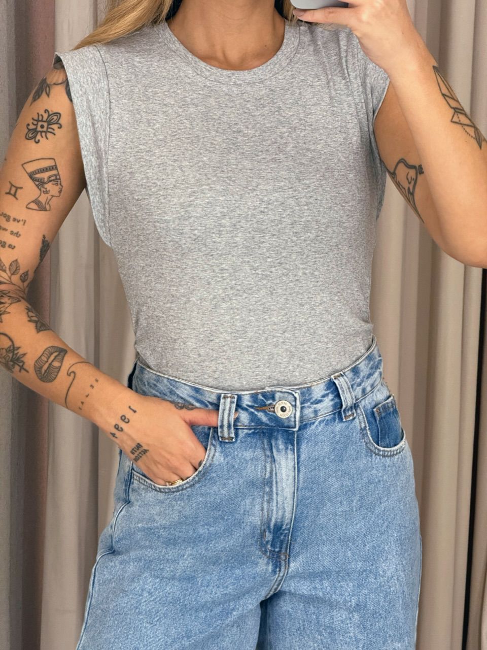 BLUSA LUCY FRANZIDA CINZA