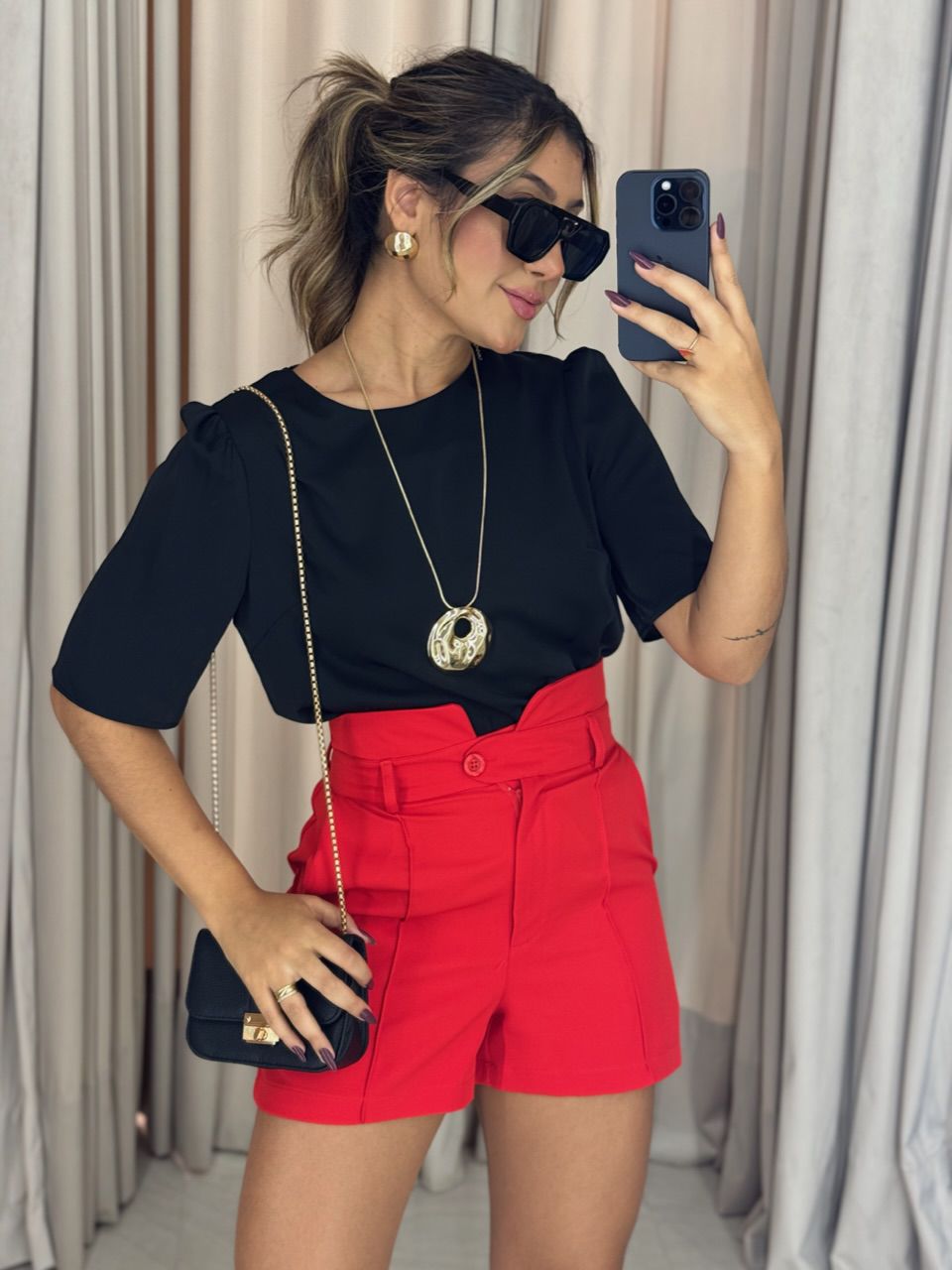 BLUSA KAREN BASIC PRETA - 0061110033 - CAROLLA FERRARO