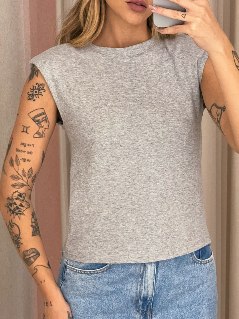 BLUSA JOANA MUSCLE CINZA
