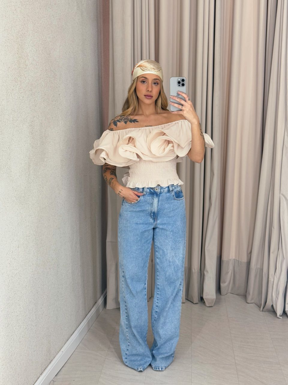 CROPPED RAISSA LASTEX AREIA