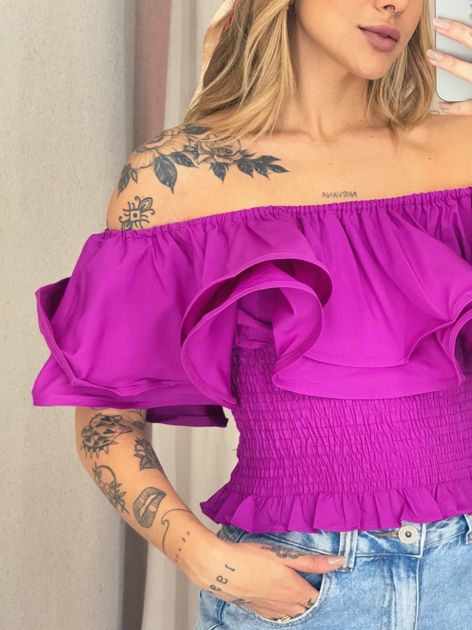 CROPPED RAISSA LASTEX FUCSIA