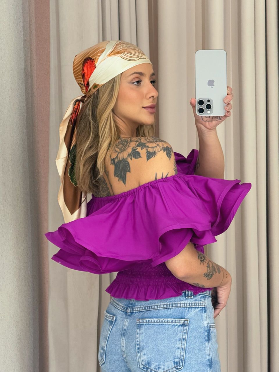CROPPED RAISSA LASTEX FUCSIA