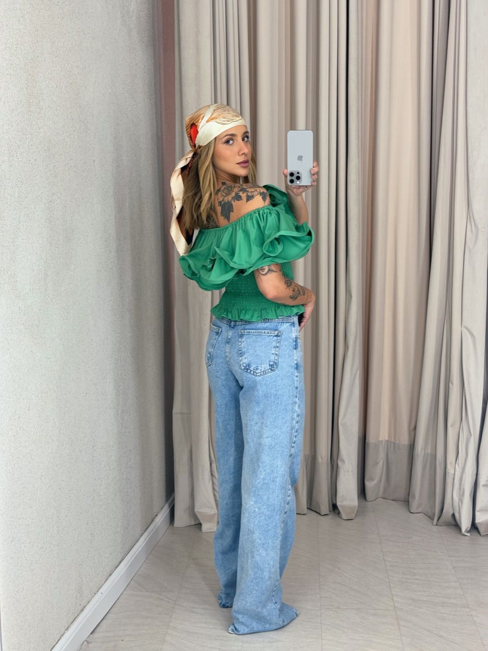 CROPPED RAISSA LASTEX VERDE