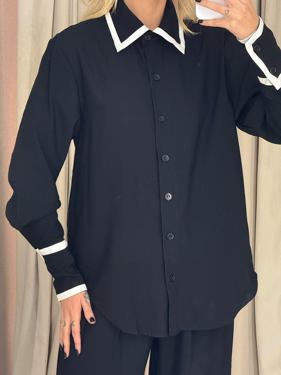 CONJUNTO ANA FLÁVIA CAMISA PRETO
