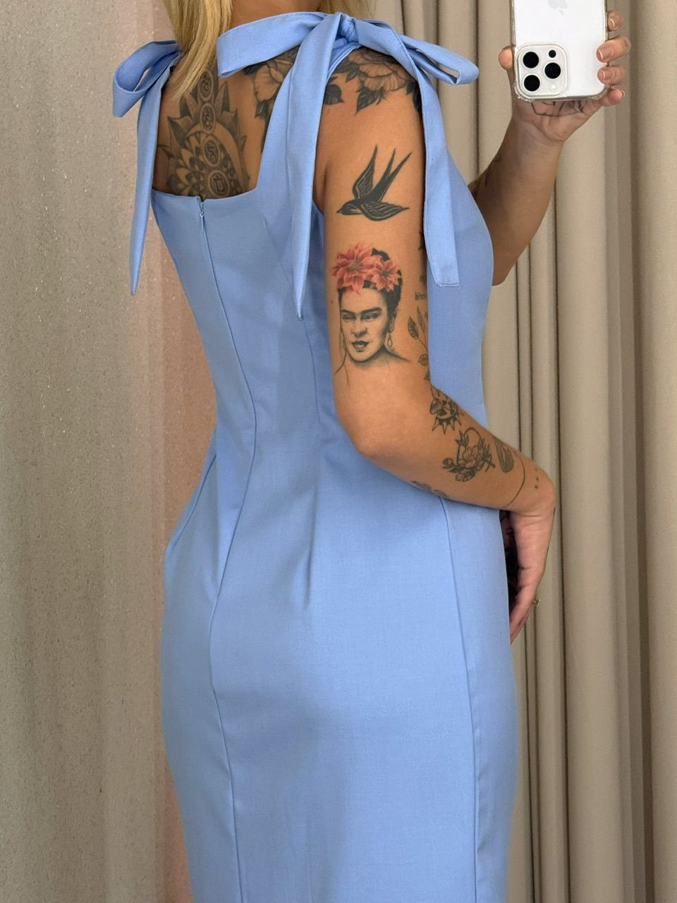 VESTIDO SAMANTA LAÇO BABY BLUE