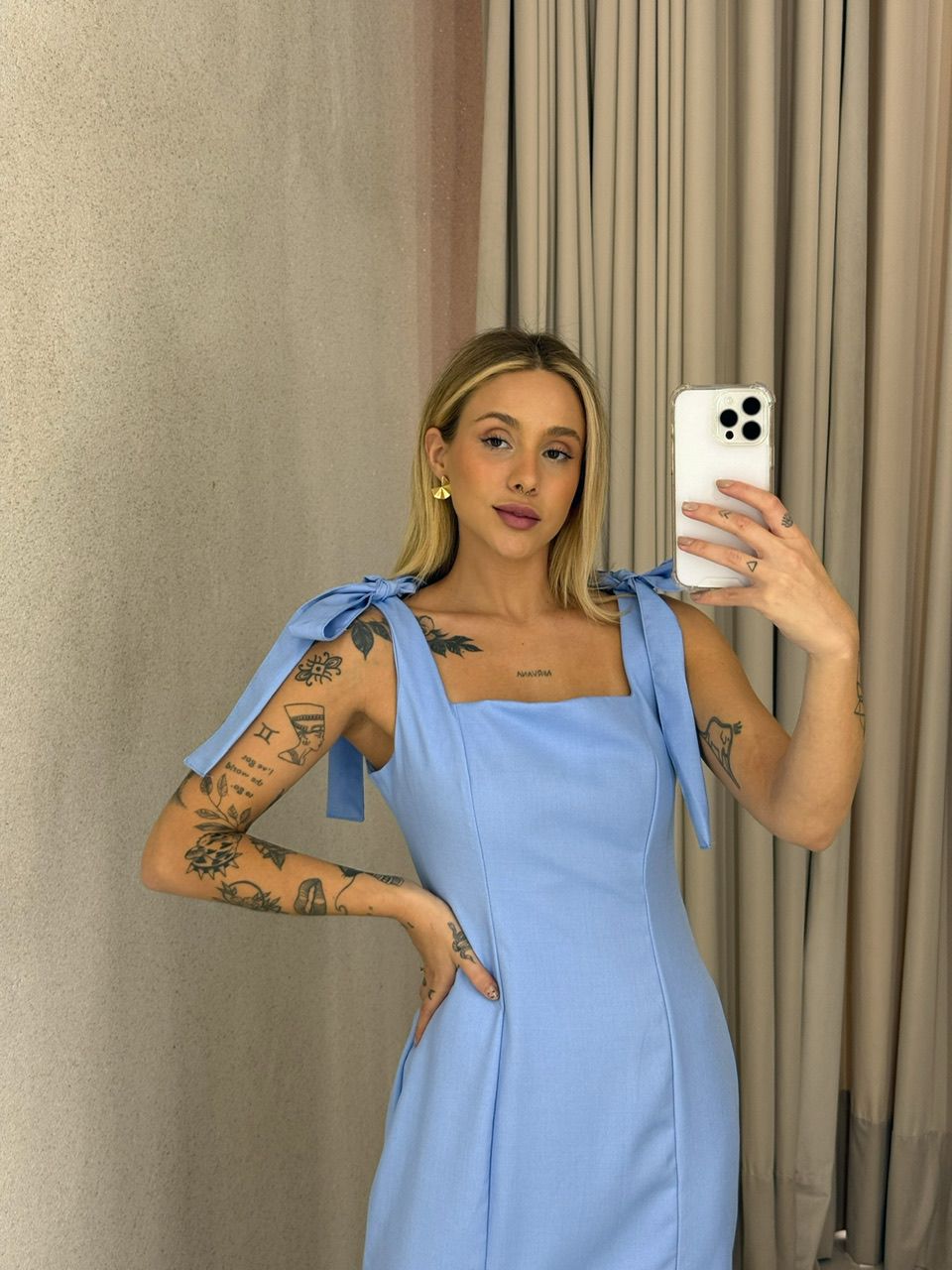 VESTIDO SAMANTA LAÇO BABY BLUE