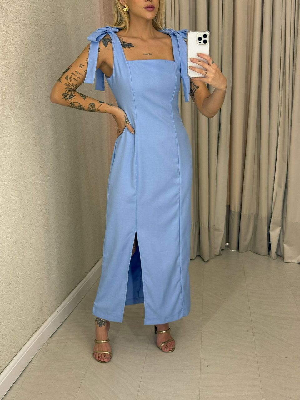 VESTIDO SAMANTA LAÇO BABY BLUE