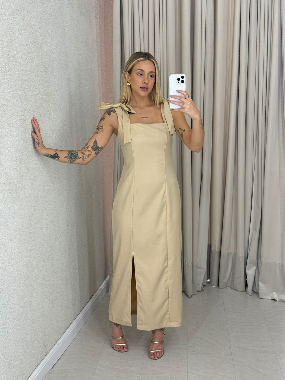 VESTIDO SAMANTA LAÇO Nude
