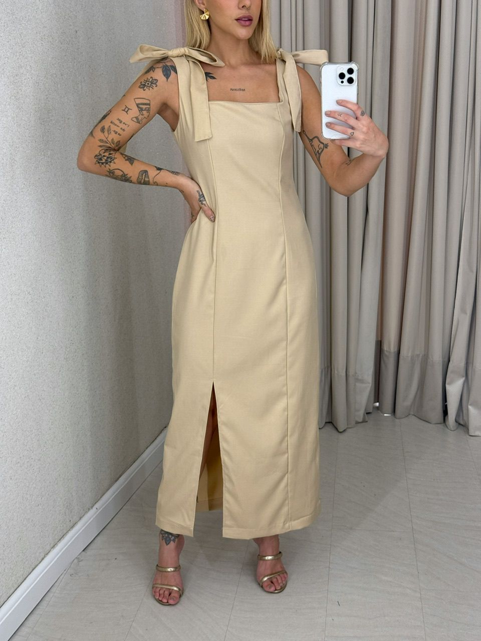 VESTIDO SAMANTA LAÇO Nude