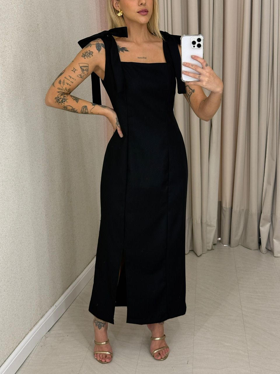 VESTIDO SAMANTA LAÇO preto