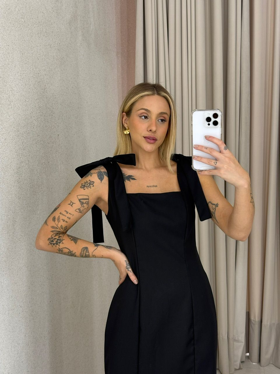 VESTIDO SAMANTA LAÇO preto