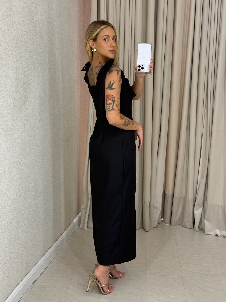 VESTIDO SAMANTA LAÇO preto
