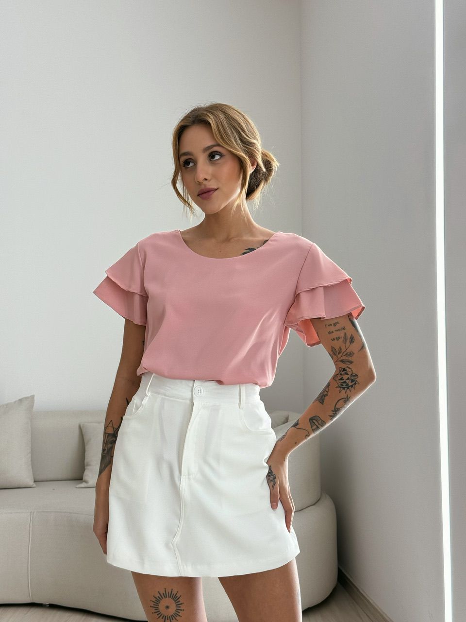 BLUSA ALLANA MANGA DUPLA ROSÊ