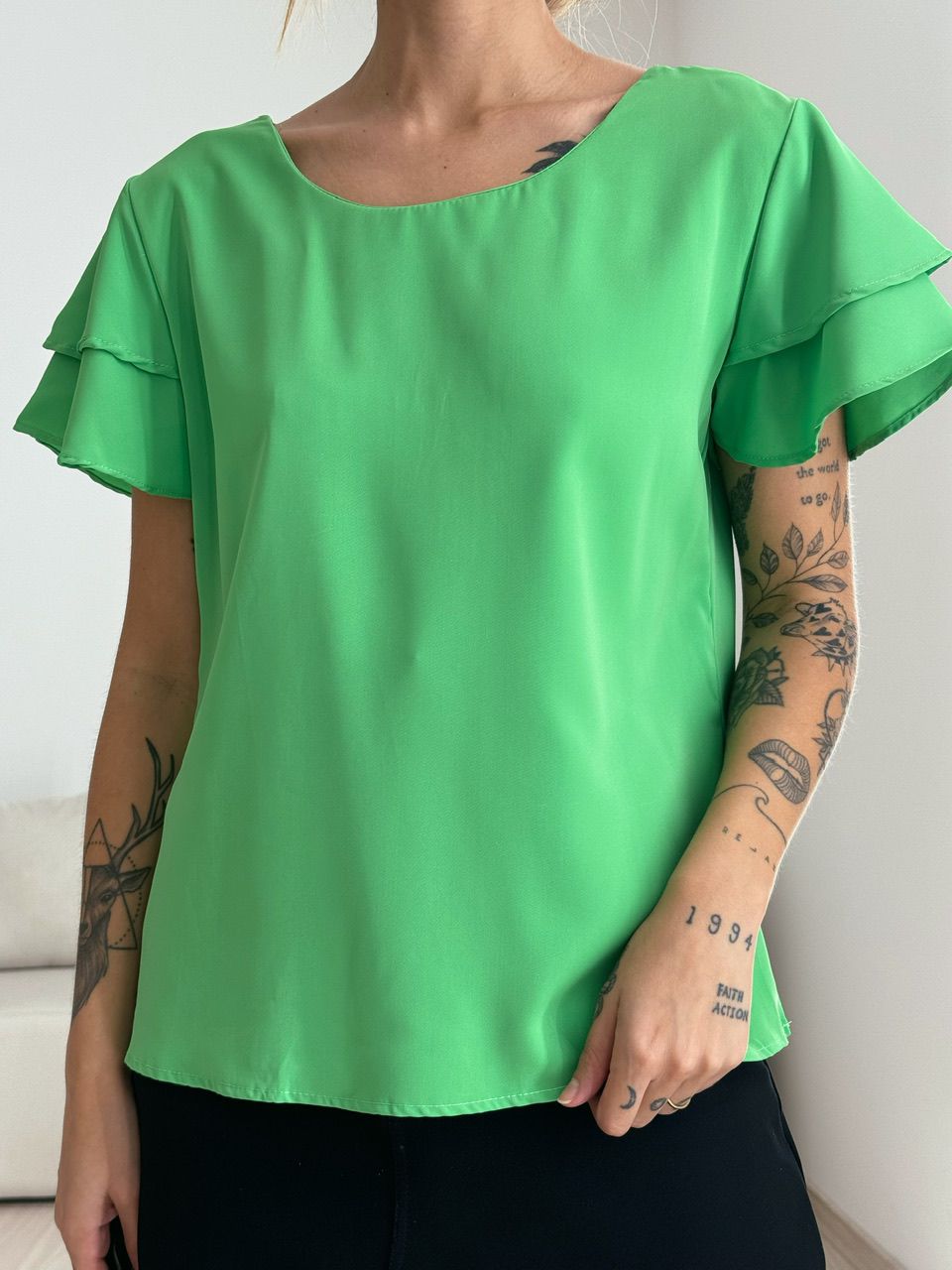BLUSA ALLANA MANGA DUPLA VERDE
