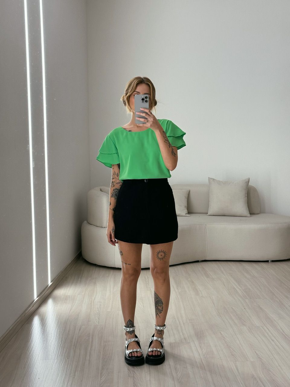 BLUSA ALLANA MANGA DUPLA VERDE