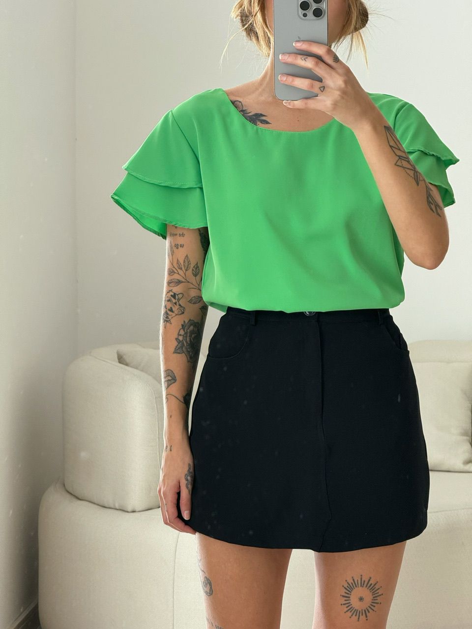 BLUSA ALLANA MANGA DUPLA VERDE