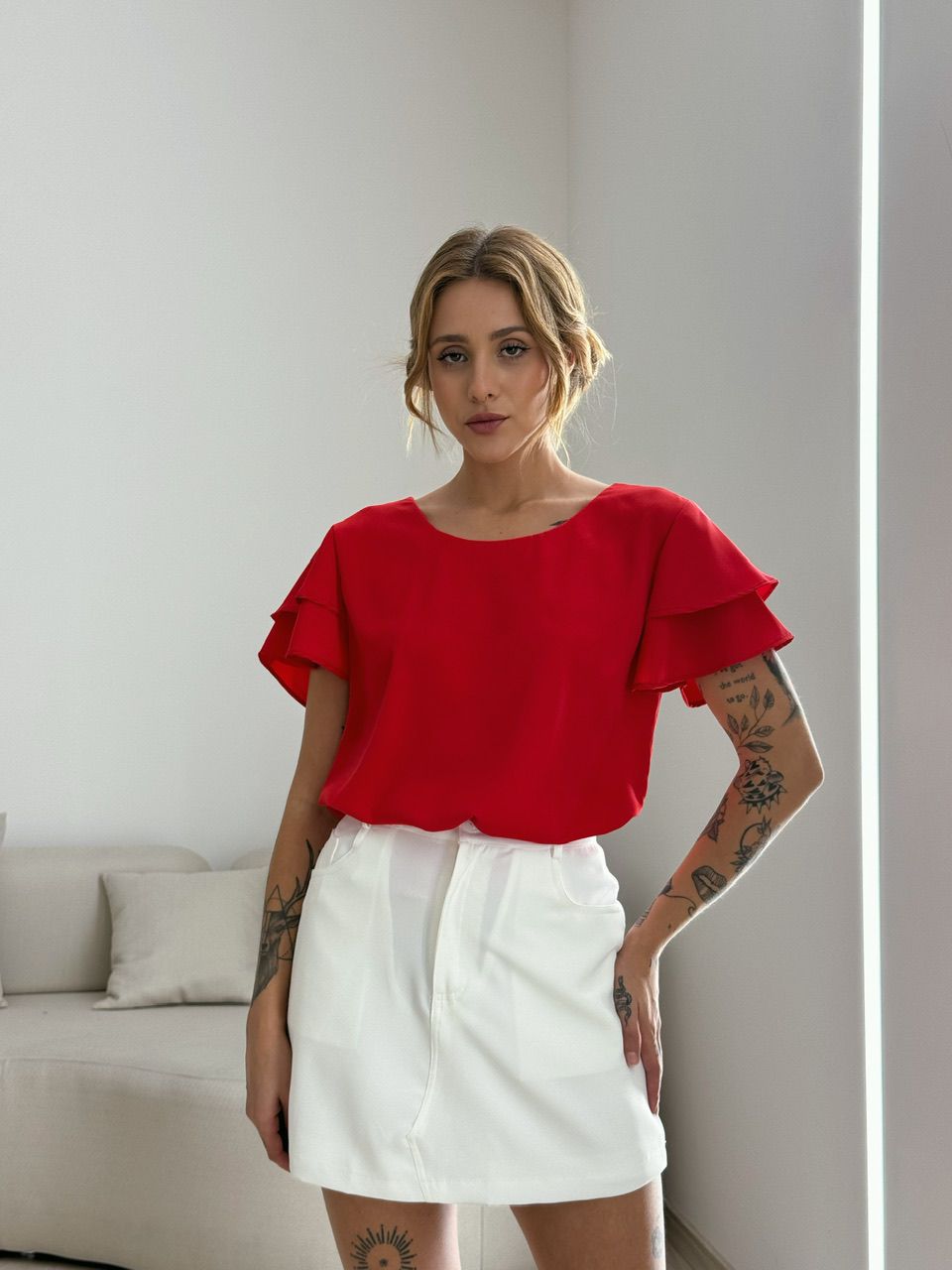 BLUSA ALLANA MANGA DUPLA VERMELHA