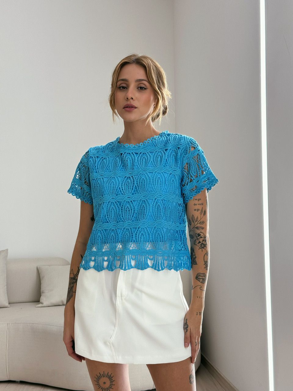 BLUSA CLARA GUIPIR AZUL